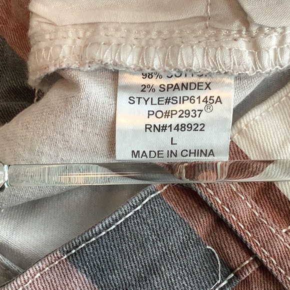 Blushing Brunette Stripe Super Flare Jeans Boho Festival WMS SZ L Five Pocket. - Picture 9 of 10